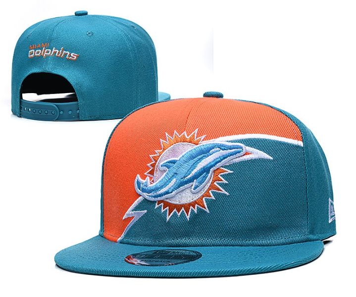NFL Dolphins Team Logo Aque Orange Adjustable Hat GS