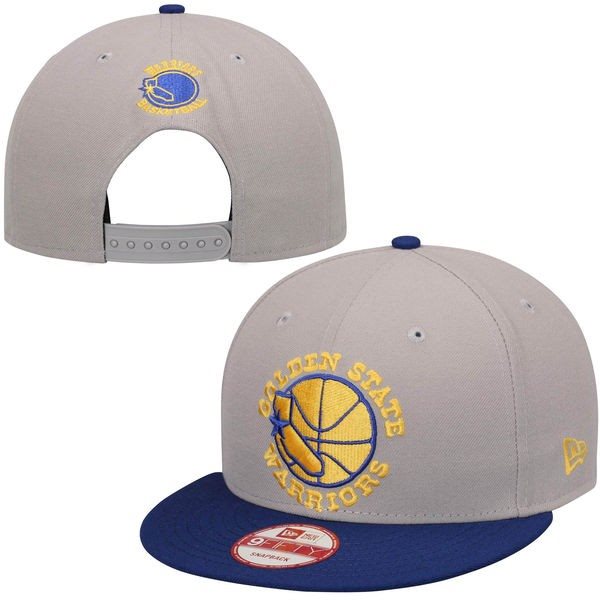 NBA Warriors Team Logo Gray Adjustable Hat