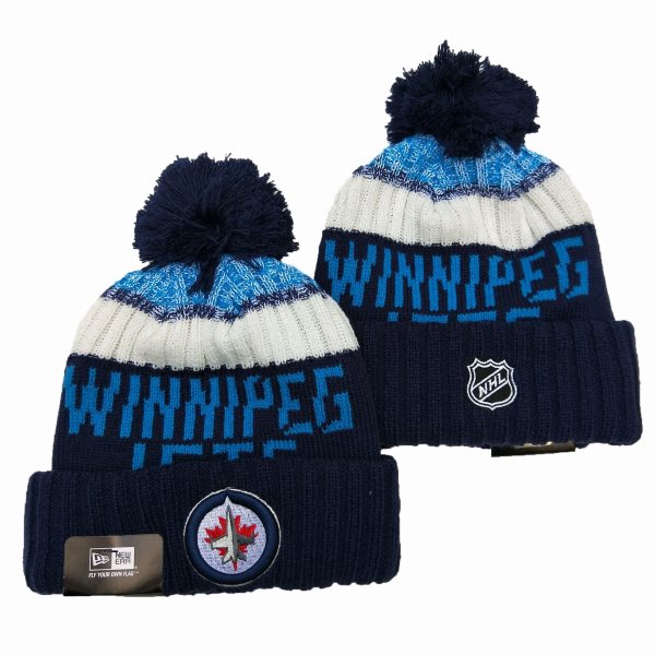 NHL Winnipeg Jets Team Logo Black Pom Knit Hat YD