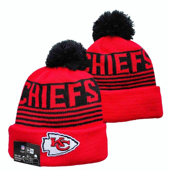 NFL Chiefs Red Black Knit Hat
