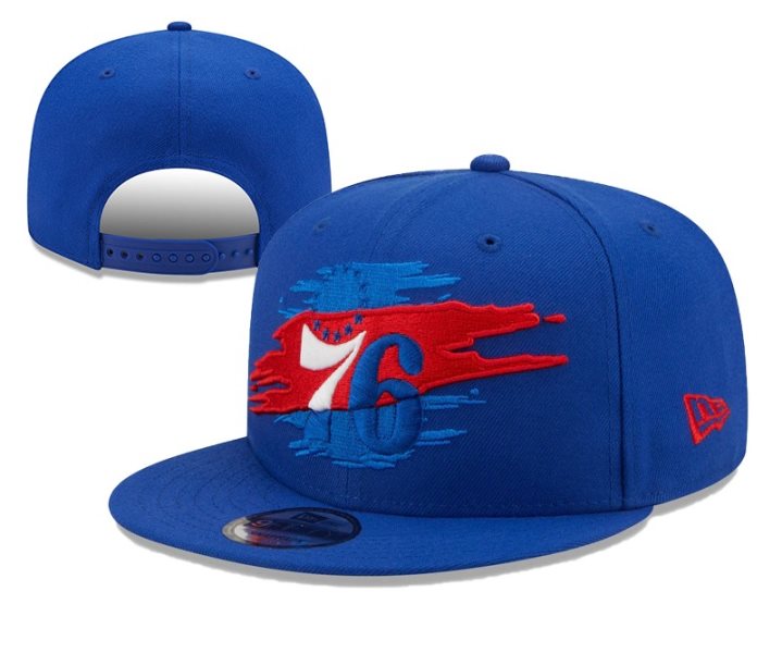 NBA 76ers Team Logo Tear Blue New Era Adjustable Hat YD