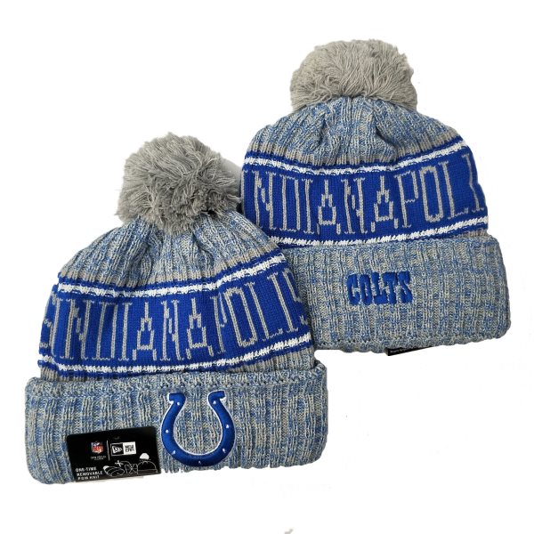 NFL Colts Team Logo Gray Pom Knit Hat YD