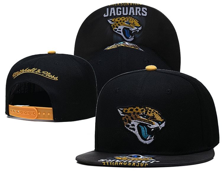 NFL Jaguars Team Logo Black Mitchell & Ness Adjustable Hat