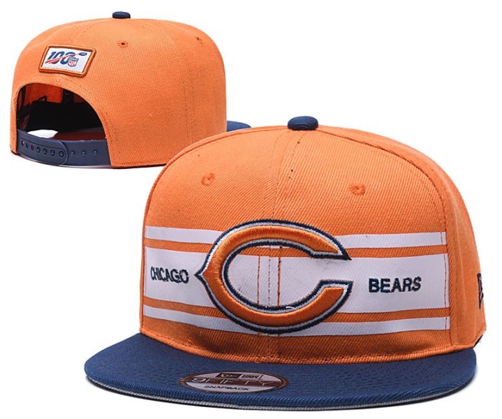 NFL Bears Team Logo Orange 100th Season Adjustable Hat YD