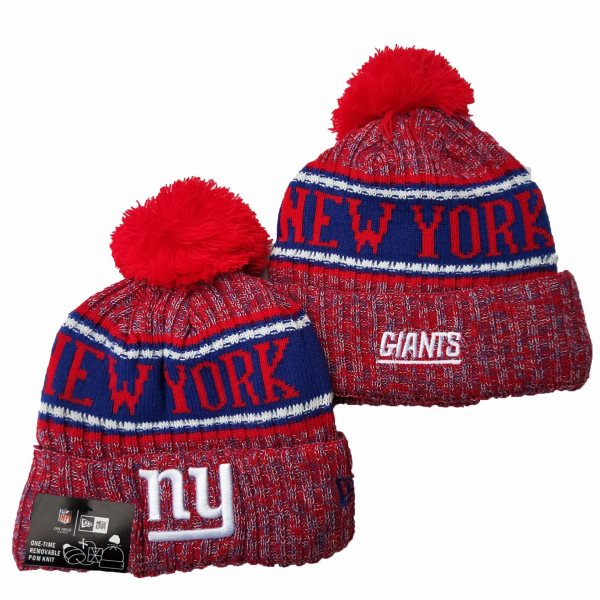 NFL Giants Team Logo Red Pom Knit Hat YD