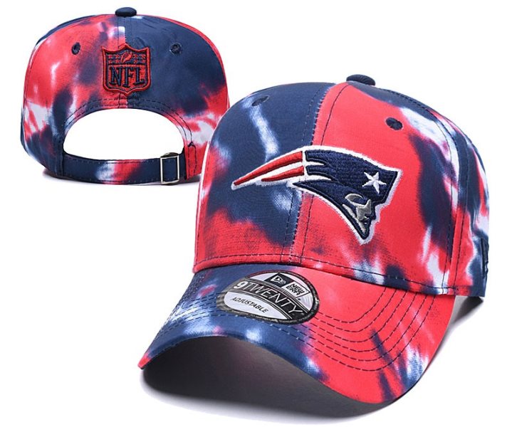 NFL Patriots Team Logo Red Navy Peaked Adjustable Fashion Hat YD
