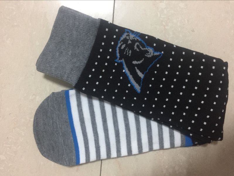 Carolina Panthers Team Logo Black Gray NFL Socks