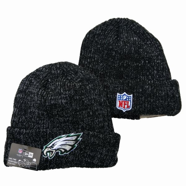 NFL Eagles Fresh Logo Black Pom Knit Hat YD