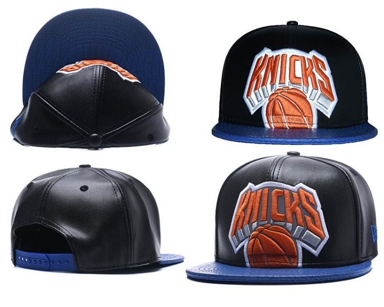 NBA Knicks Team Logo Black Reflective Snapback Adjustable Hat GS