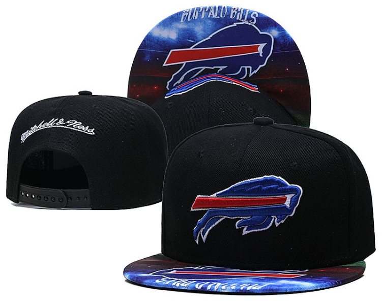 NFL Bills Team Logo Black Mitchell & Ness Adjustable Hat