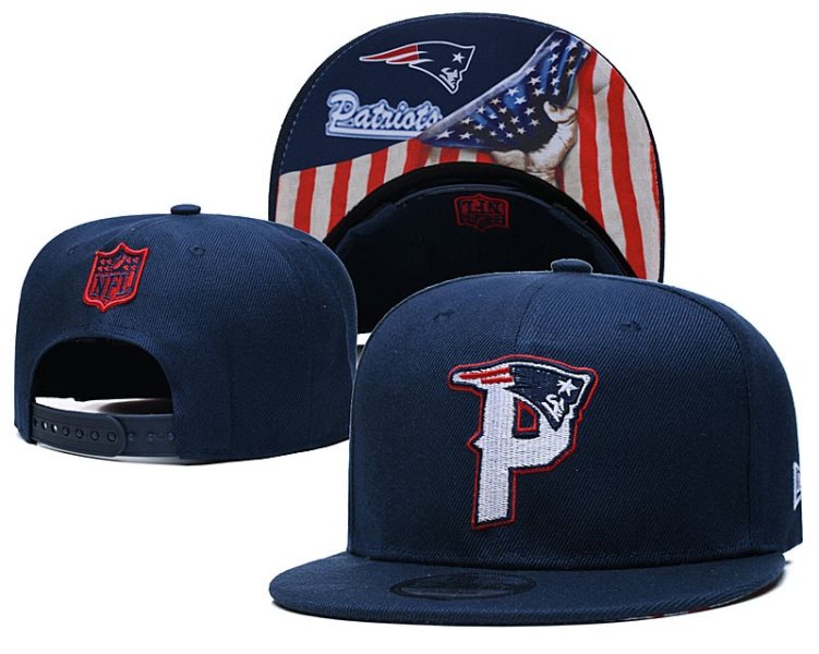 NFL Patriots Team Logo Navy USA Flag Adjustable Hat GS
