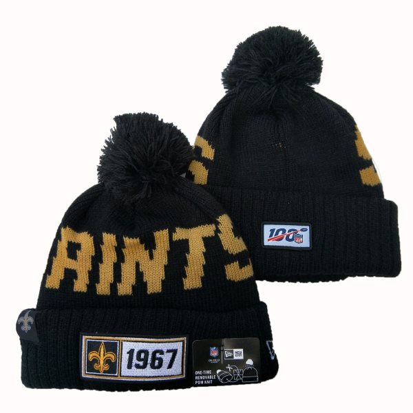 NFL New Orleans Saints New Era 2019 Sideline Road Reverse Sport Knit Hats 020