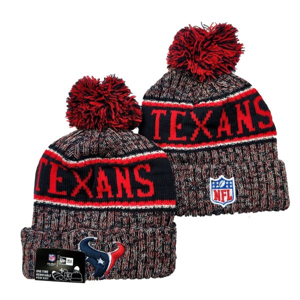 NFL Texans Team Logo Gray Red Pom Knit Hat YD