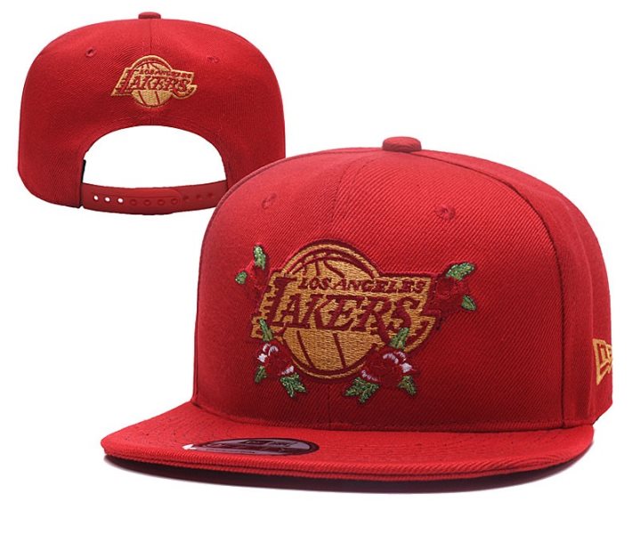 NBA Lakers Team Logo Red Adjustable Hat YD