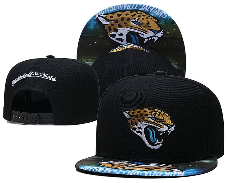 NFL Jaguars Team Logo Black Mitchell & Ness Adjustable Hat LH