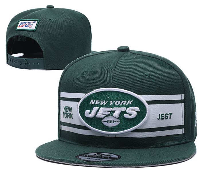NFL Jets Team Logo Green 100th Season Adjustable Hat YD