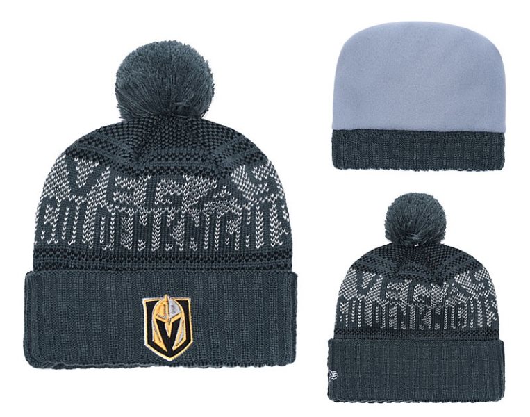 NHL Vegas Golden Knights Fresh Logo Gray Pom Knit Hat