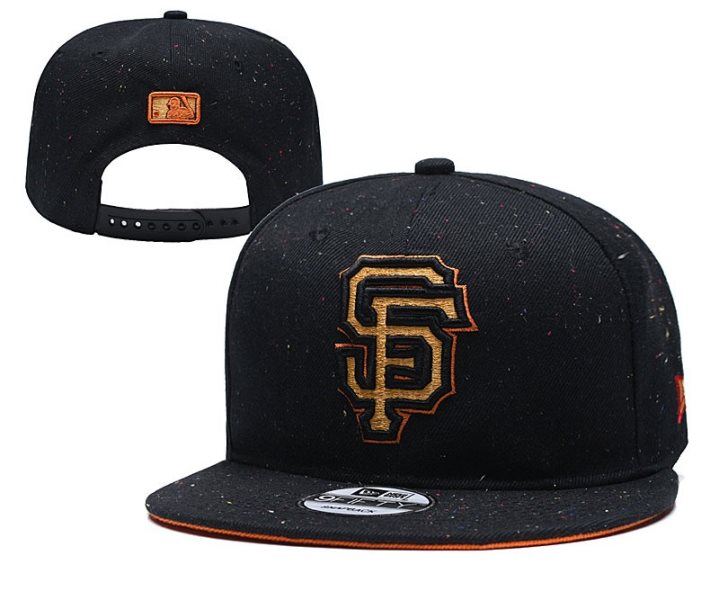 MLB San Francisco Giants Team Gold Logo Black Adjustable Hat YD