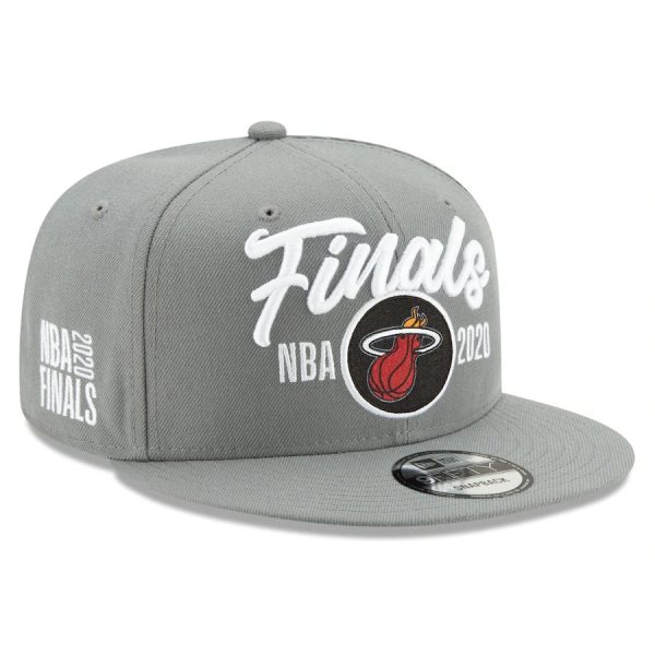 NBA Heat Team Logo 2020 Finals Gray Adjustable Hat SG