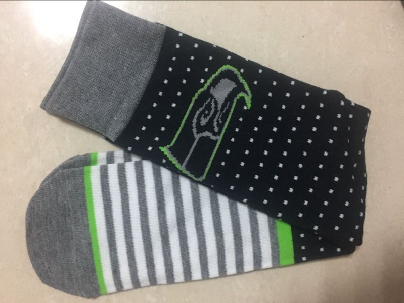 Seattle Seahawks Team Logo Black Gray NFL Socks