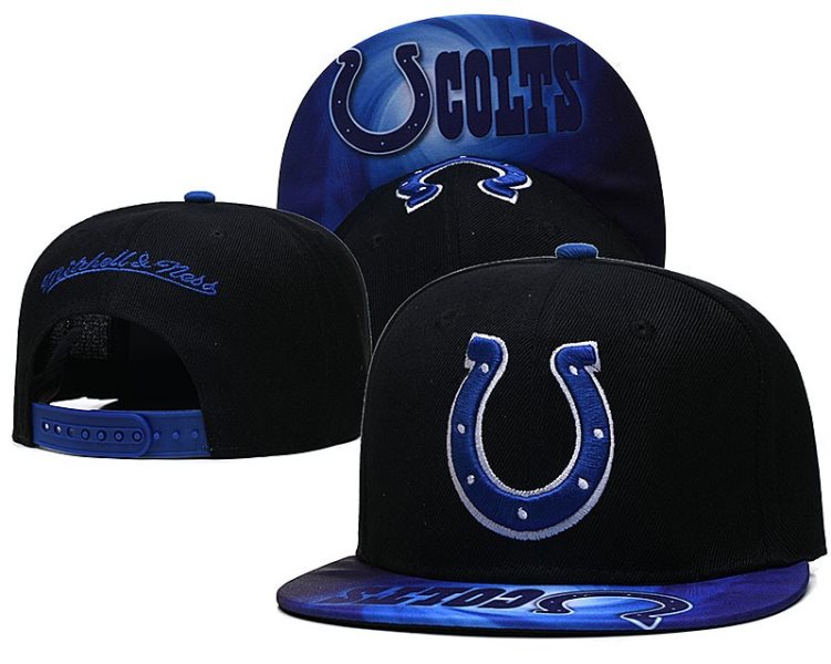 NFL Colts Team Logo Black Mitchell & Ness Adjustable Hat
