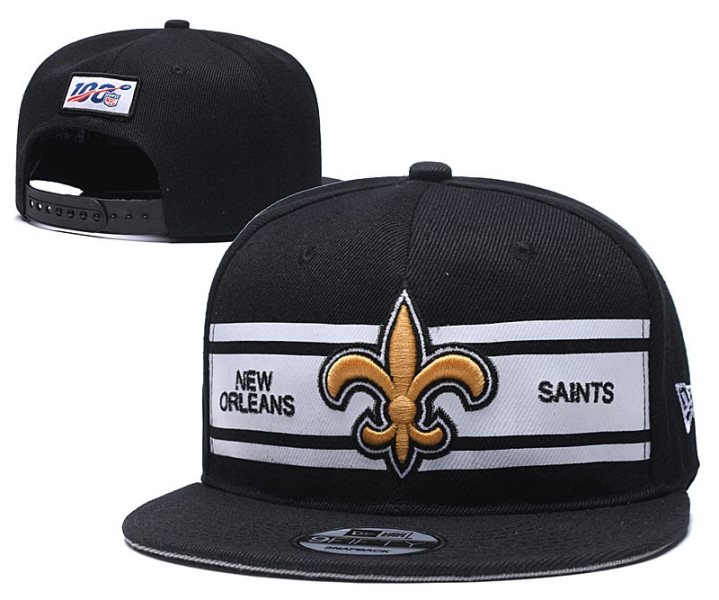 NFL Saints Team Logo Black 100th Season Adjustable Hat YD