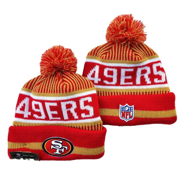 NFL 49ers Red White Knit Hat