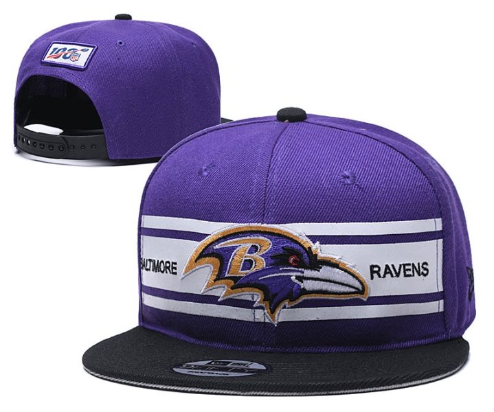 NFL Ravens Team Logo Purple 100th Season Adjustable Hat YD