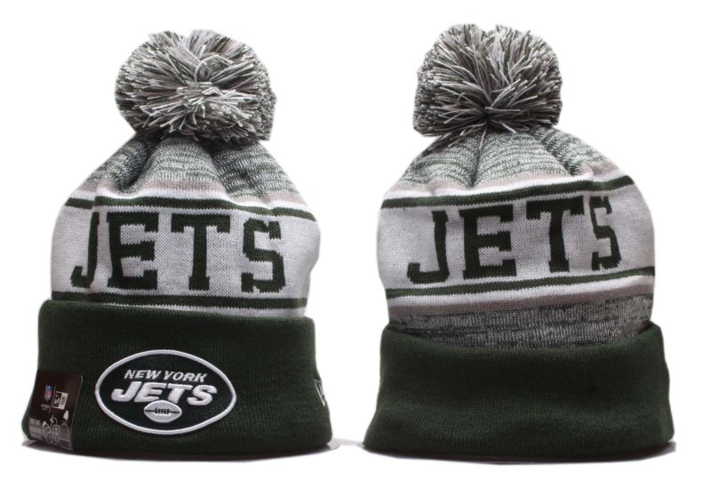 NFL Jets Team Logo Green Pom Knit Hat YD