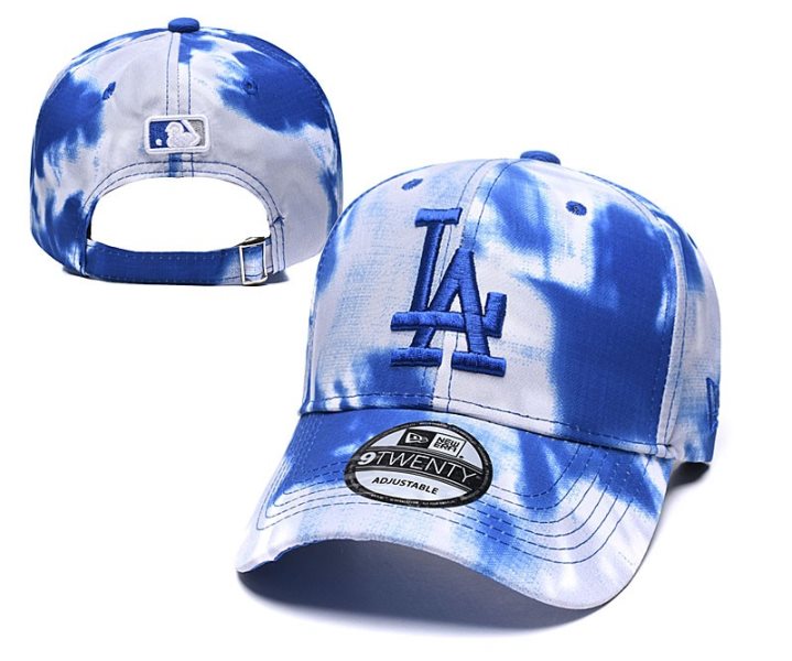 MLB Dodgers Team Logo Blue Peaked Adjustable Fashion Hat YD