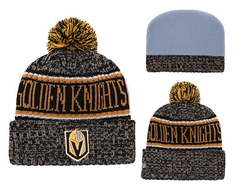 NHL Vegas Golden Knights Fresh Logo Fashion Pom Knit Hat YD
