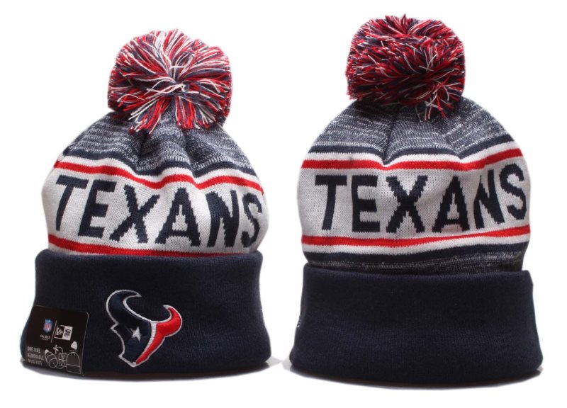 NFL Texans Team Logo Navy Pom Knit Hat YP