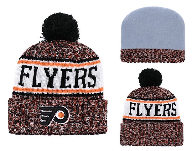 NHL Flyers Team Logo Cuffed Knit Hat With Pom YD