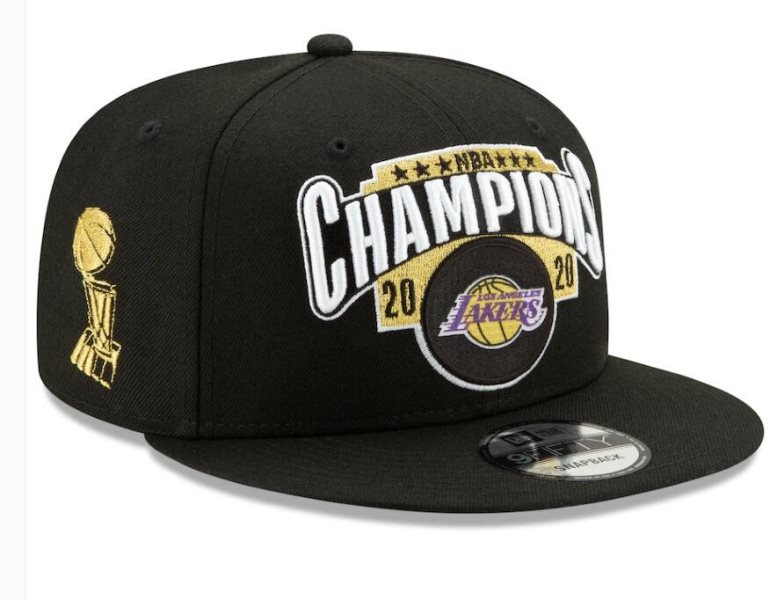 NBA Lakers Team Logo Black 2020 Champions Adjustable Hat SG