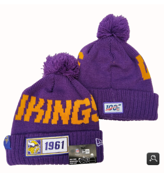 NFL Minnesota Vikings New Era 2019 Sideline Road Reverse Sport Knit Hats