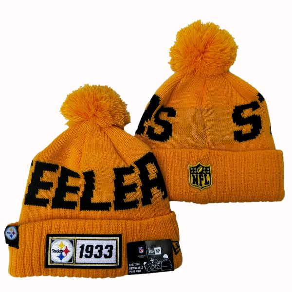 NFL Pittsburgh Steelers New Era 2019 Sideline Road Reverse Sport Knit Hats 040