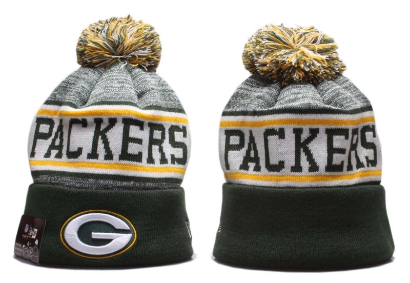 NFL Packers Team Logo Green Pom Knit Hat YP