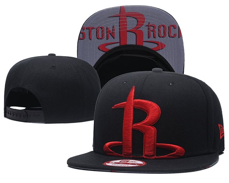 NBA Rockets Team Logo Black Adjustable Hat GS