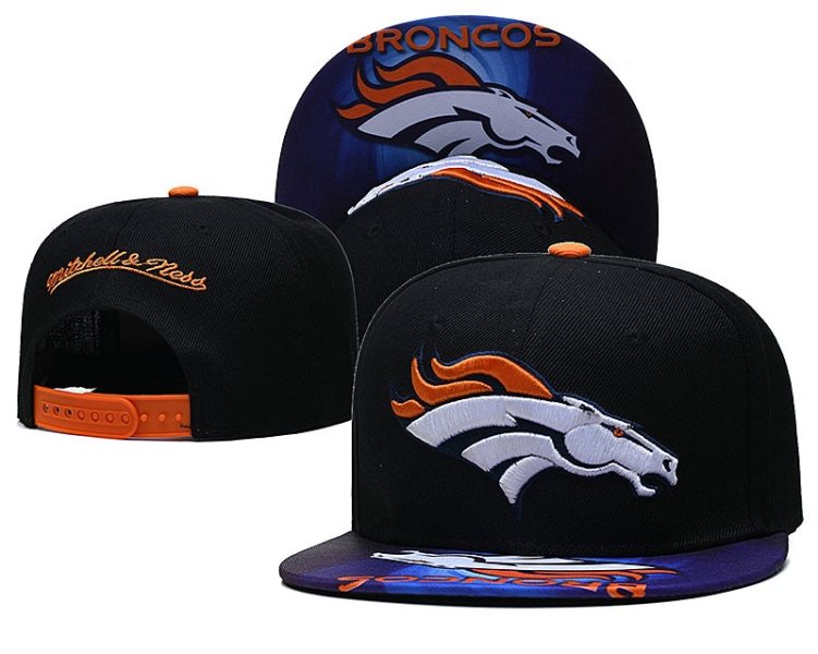 NFL Broncos Team Logo Black Mitchell & Ness Adjustable Hat