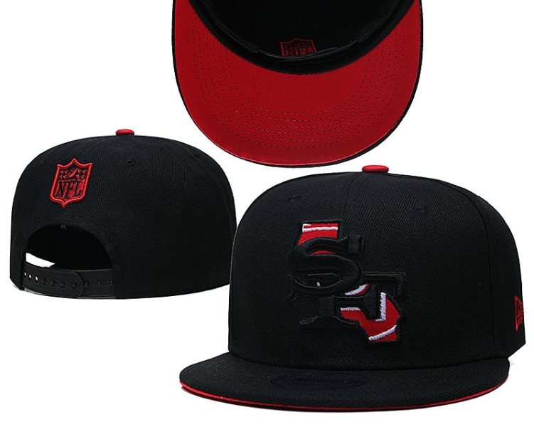 NFL 49ers Team Logo Black New Era Adjustable Hat GS