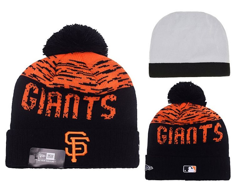 MLB Giants Team Logo Orange & Black Knit Hat YD