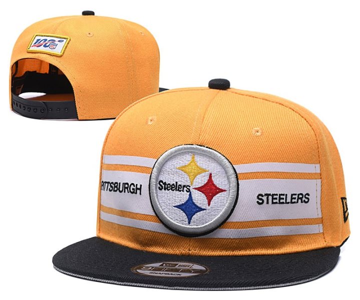 NFL Steelers Team Logo Yellow 100th Season Adjustable Hat YD