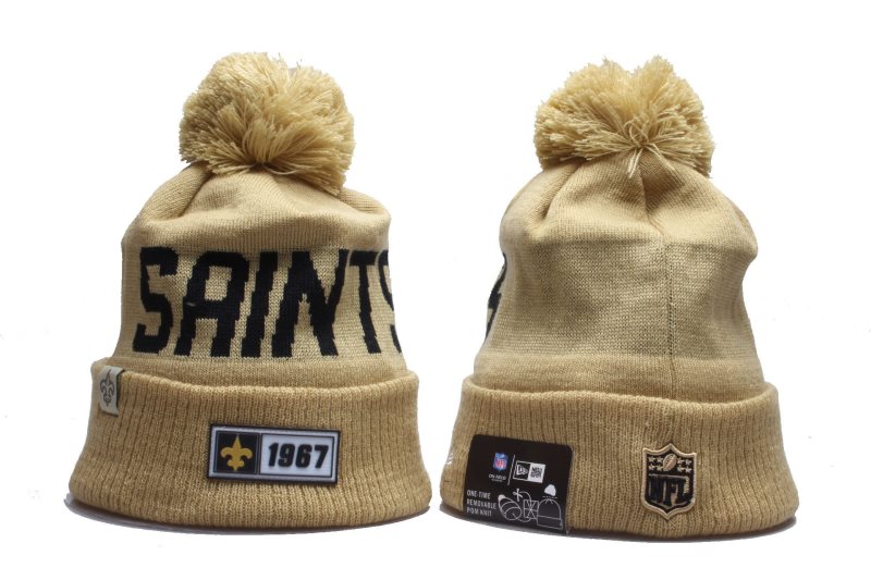 NFL Saints Team Logo Cream 1967 Pom Knit Hat YD