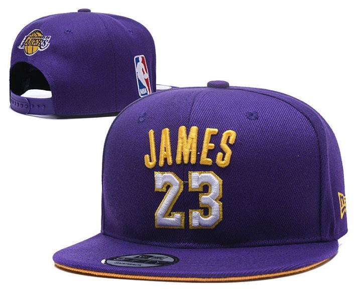 NBA Lakers JAMES 23 Logo Purple Adjustable Hat YD