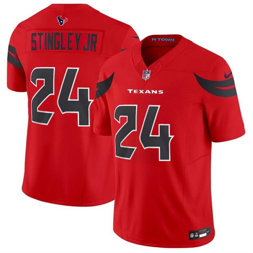 Men's Red Houston Texans #24 Derek Stingley Jr. 2024 Alternate F.U.S.E Vapor Stitched Jersey