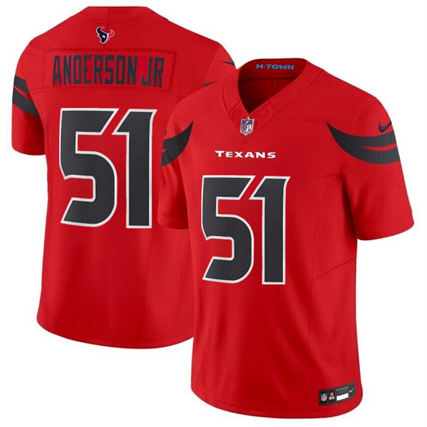 Men's Red Houston Texans #51 Will Anderson Jr. 2024 Alternate F.U.S.E Vapor Stitched Jersey