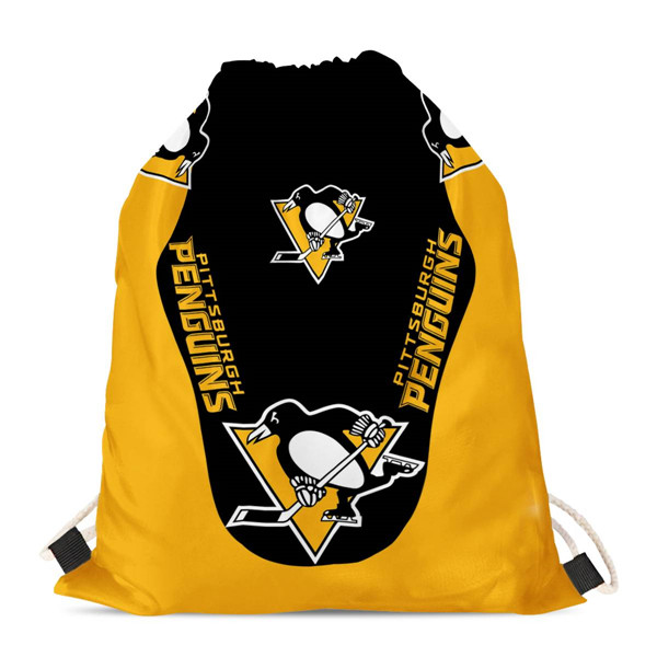 Pittsburgh Penguins Drawstring Backpack sack / Gym bag 18" x 14" 001