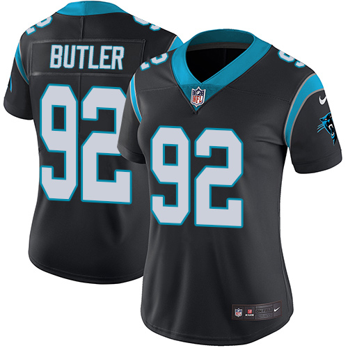 Nike Panthers #92 Vernon Butler Black Team Color Women's Stitched NFL Vapor Untouchable Limited Jersey