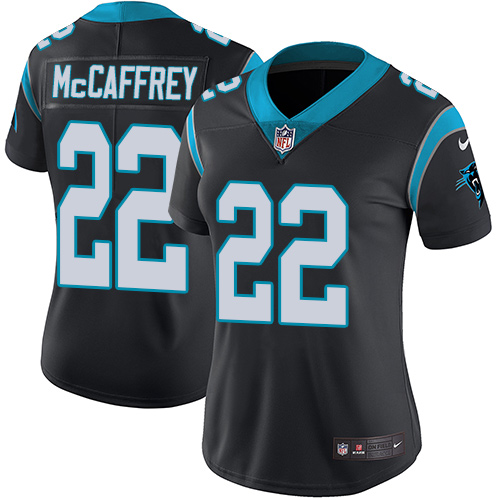 Nike Panthers #22 Christian McCaffrey Black Team Color Women's Stitched NFL Vapor Untouchable Limited Jersey