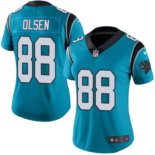 Nike Panthers #88 Greg Olsen Blue Alternate Women's Stitched NFL Vapor Untouchable Limited Jersey